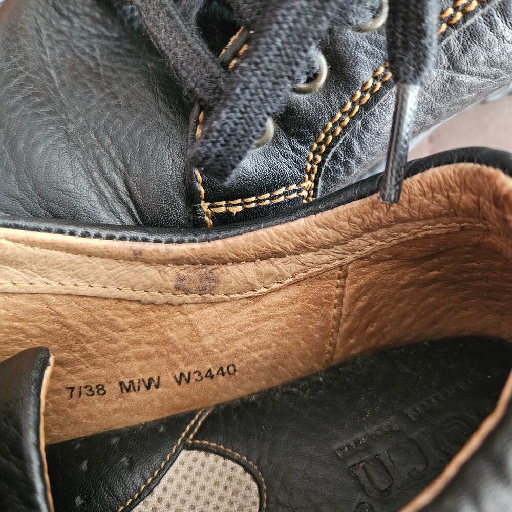 Born Handcrafted Black Leather Lace Up Oxford Shoes sz 7 - Picture 11 of 13